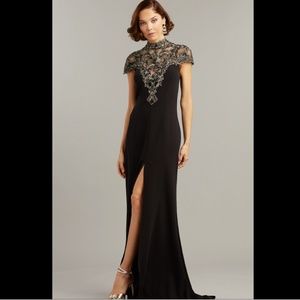 Tadashi Shoji CRUSADE EMBROIDERED ILLUSION GOWN XL